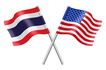 Flags: Thailand and United States of America