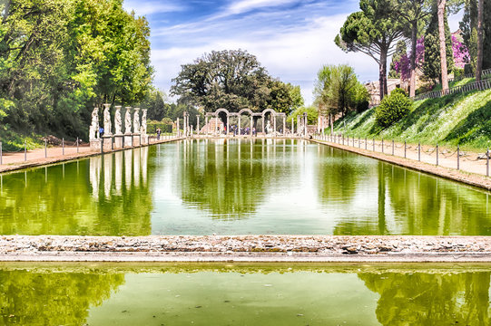The Ancient Pool called Canopus in Villa Adriana