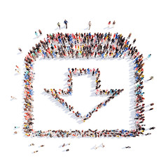 People in the form of arrows.