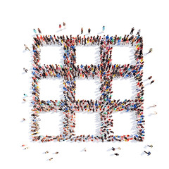 People in the form of an abstract symbol business.