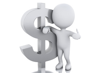 3d white people with dollar sign. Businessman