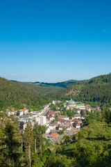 Fototapeta na wymiar Blick vom Weißenstein mit Kloster und Dom Sankt Blasius, Sankt