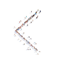 People in the form of arrows.