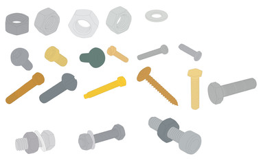 Screws, nuts and bolts set