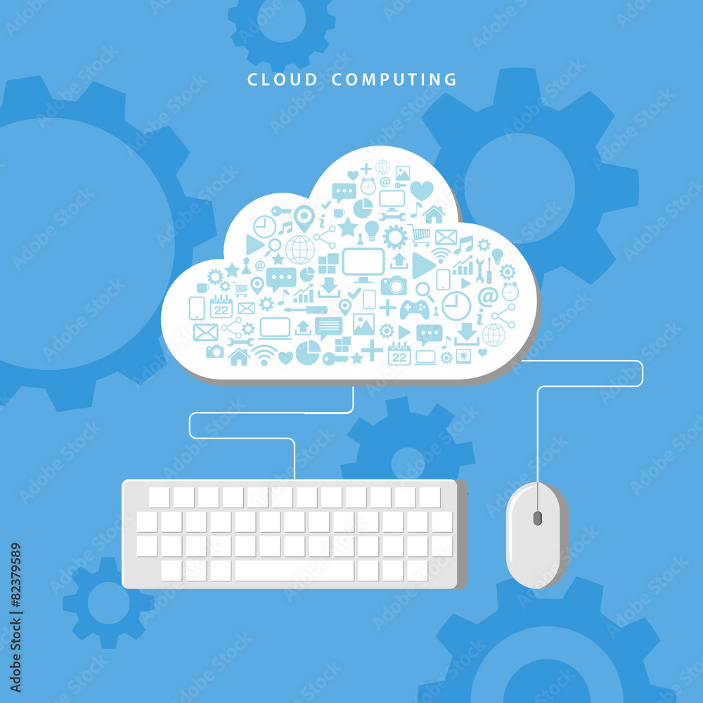 Poster Cloud computing. Data storage network technology.