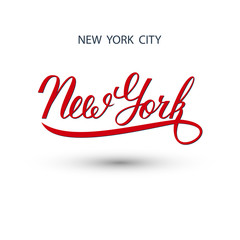 New York city handwritten logo. Vector illustration.