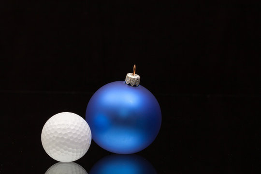 Blue Christmas decoration a golf balls