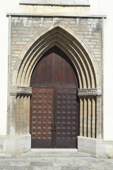 Fototapeta na wymiar Old door of St. Nicholas Church.