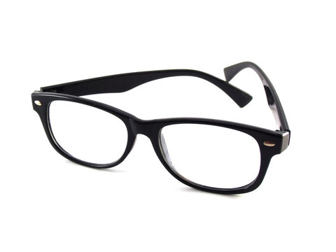 Black Frame Glasses Isolated On White Background