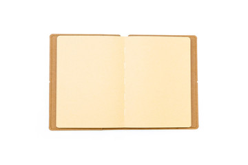 Close up of blank brown notebook