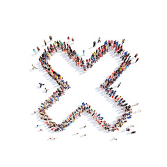 people in the form of  check mark.