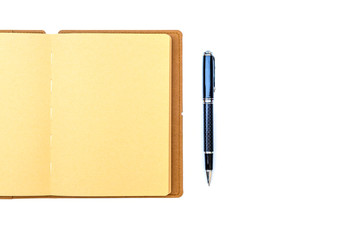 Close up of blank brown notebook