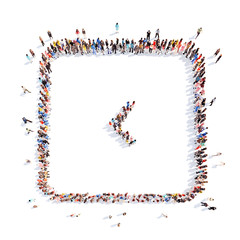 People in the form of arrows.