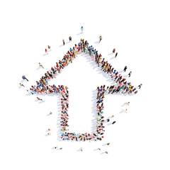 People in the form of arrows.