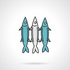 Flat vector icon for fish
