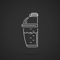White line vector icon for protein shaker