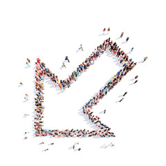 People in the form of arrows.