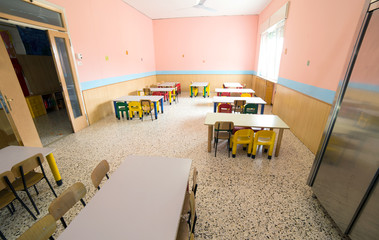 dining room of a canteen refectory of kindergarten