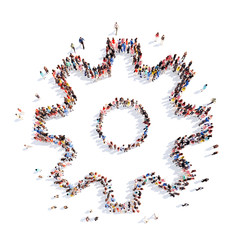 people in the form of gears.