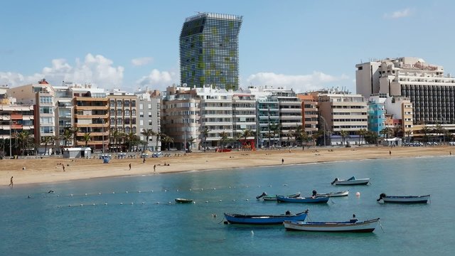 Beach of the Canteras timelapse, Las Palmas de Gran Canaria, Spain