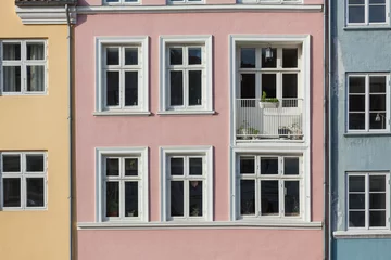 Deken met patroon Scandinavië Typical colorful houses in Copenhagen old town