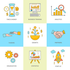 Growth and start up concepts icons