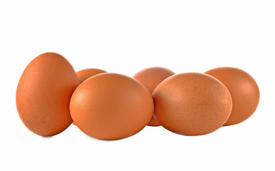 Eggs isolated on white background