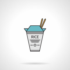 Flat vector icon for take-away rice pack