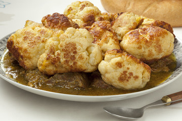 Moroccan traditional deep fried cauliflower