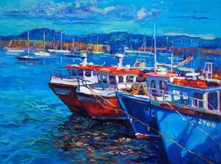 Obraz premium Fishing boats