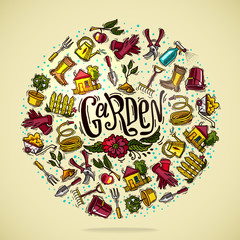 doodle icons garden