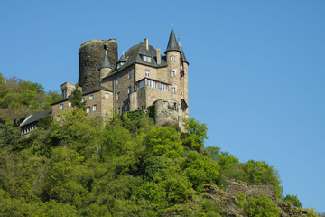 Fototapeta na wymiar Burg Katz bei St. Goarshausen am Rhein