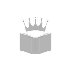 Abstract book icon with a crown.