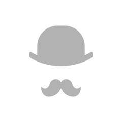 Simple Image mustache and bowler.