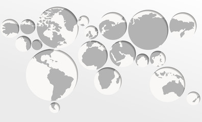 World map circles