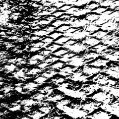 Fototapeta premium Grunge background with black tire track. Vector illustration.