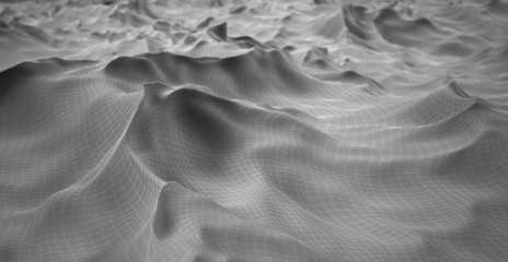 polygon mesh black and white wave texture closeup - 82387548