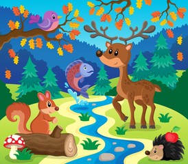 Obraz na płótnie Canvas Forest animals topic image 1