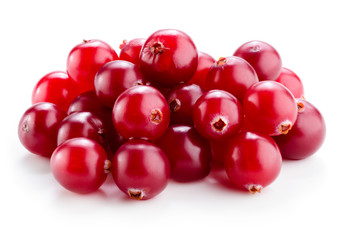 Cranberry isolated on white.