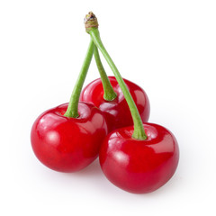Cherry isolated on white. With clipping path.