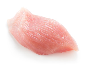 Raw chicken fillet isolated on white.
