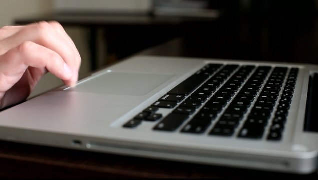 Laptop Typing With Trackpad