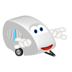 Funny caravan camping cartoon illustration comic