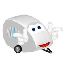 Funny caravan camping cartoon illustration comic