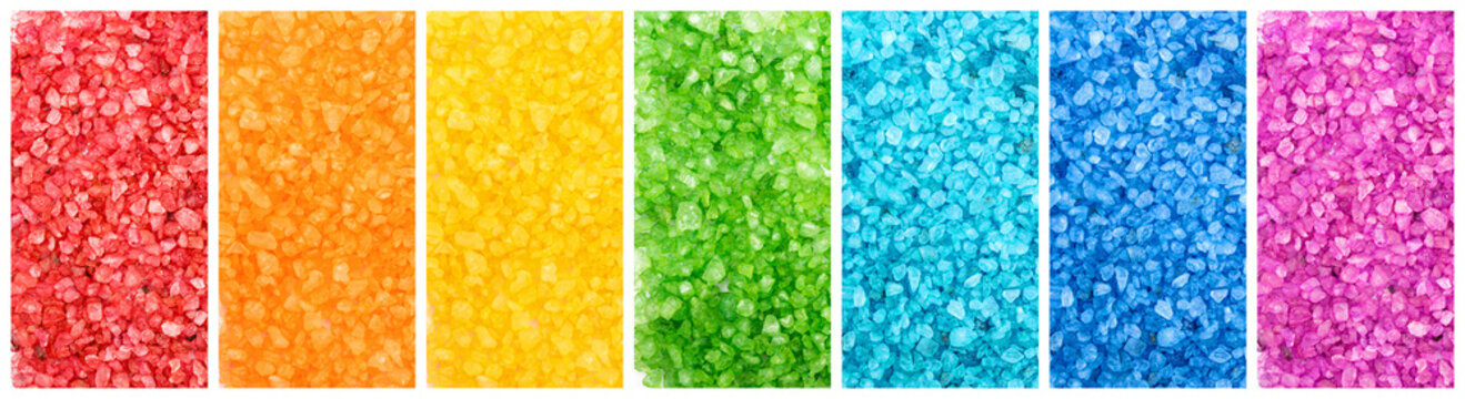 Set Of Color Sea Salt, Rainbow Banners