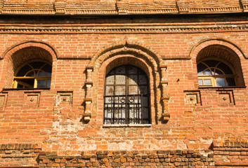 window of the old manor on summer day
