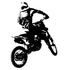 Naklejka premium Rider participates motocross championship. Vector illustration.