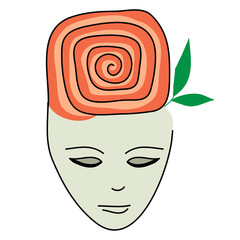 Woman haircut orange