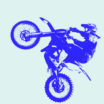 Premium Vector  Silhouettes rider participates motocross championship on  white background