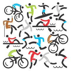 Outdoor sports icons background